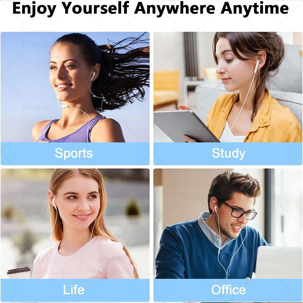 سماعات أذن سلكية أصلية لهاتف آيفون 17 16 15 برو ماكس سماعات أذن 14 13 12 لملحقات سماعات سامسونج وشاومي #5