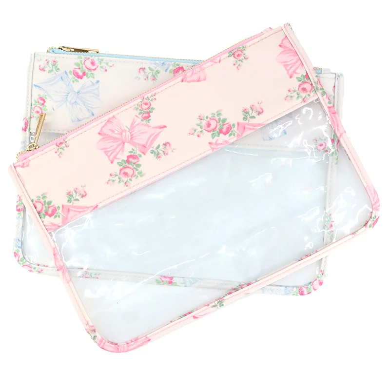 Clear Printed Storage Bag Transparent Make Up Bag Pouch for Snacks Cosmetics Mobile Phone Toiletry