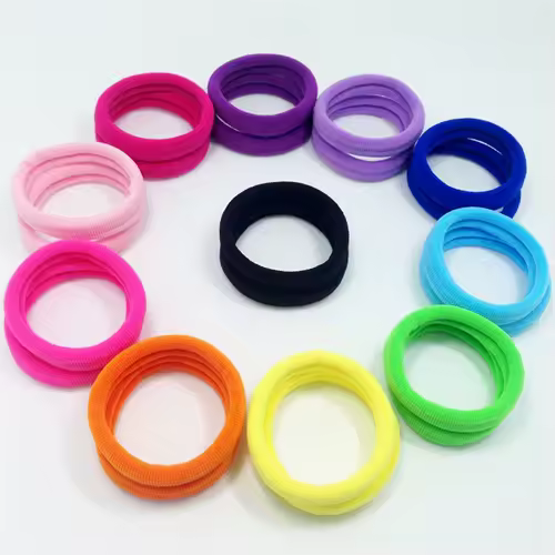 50pcs Black Elastic Hair Band Leagues Ties Colets Scrunchies Springs Gum Accessory For Girl Women No Damage Pigtails Holder Set - Image 3