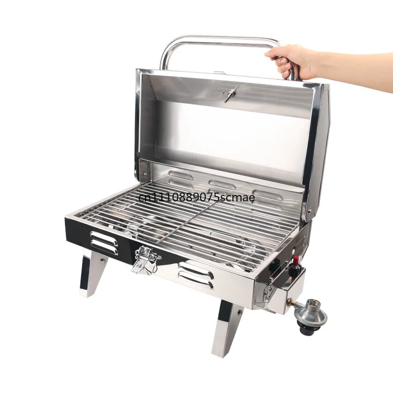 

Marine Stainless Steel Gas Grill For Yacht Boat Outdoor BBQ With Rod Holder Mount Accessories