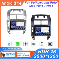 Android Auto  For Volkswagen Polo Mk4 2001 - 2011 Car Radio Player Multimedia GPS Video Navigation 4G WIFI Wireless Carplay DSP