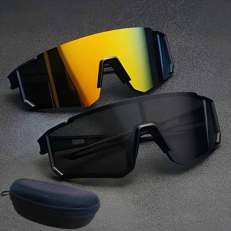 2-Pack Men’s & Women’s Oversized Fashion Glasses with Case - Lightweight Durable - Casual Decorative Eyewear for Daily Use