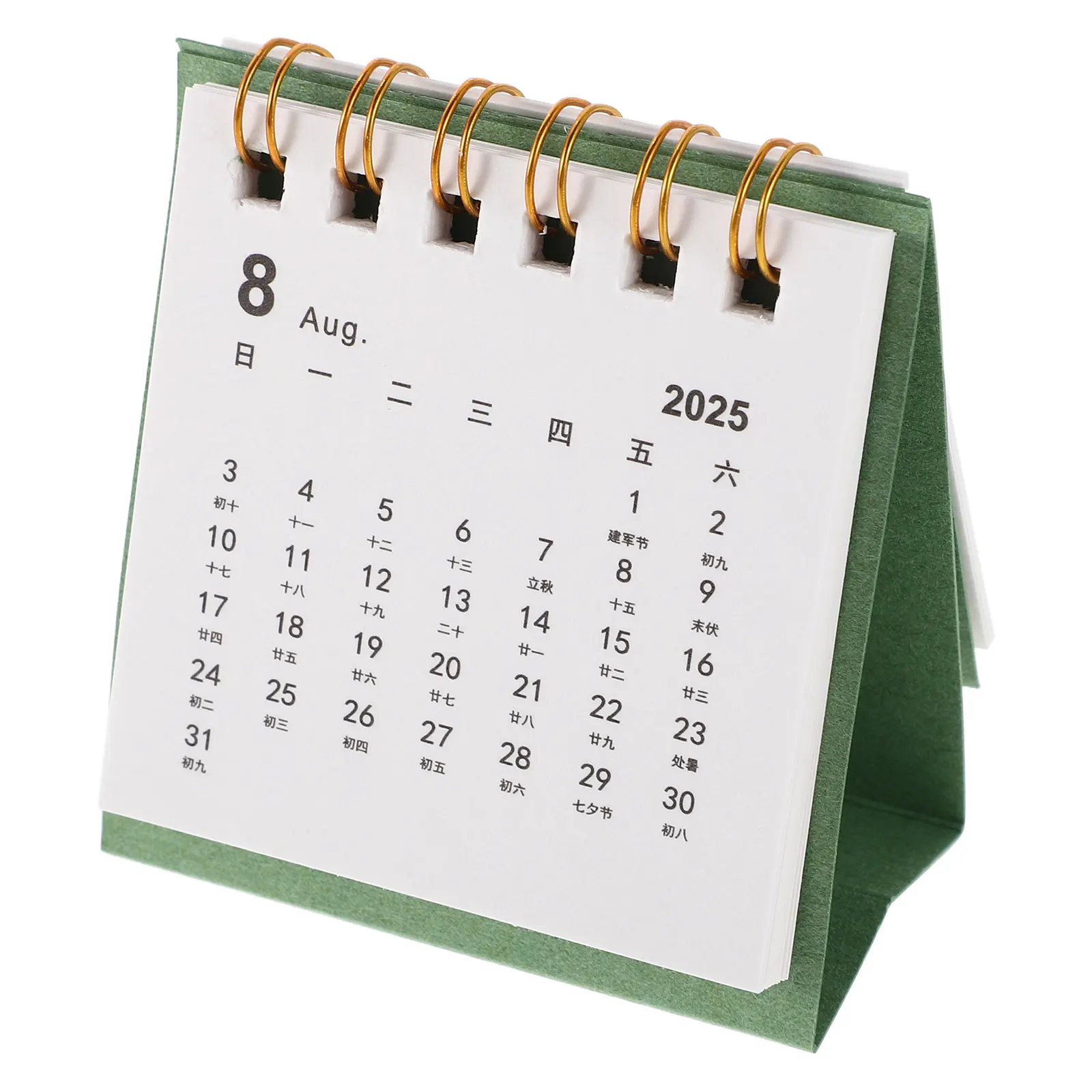 2026 ปฏิทินตั้งโต๊ะขนาดเล็กแบบพกพาขนาดเล็กสำหรับวางแผนตารางรายวันโฮมออฟฟิศโรงเรียนใช้สีเขียวน้ำหนักเบาทรงหรูหรา