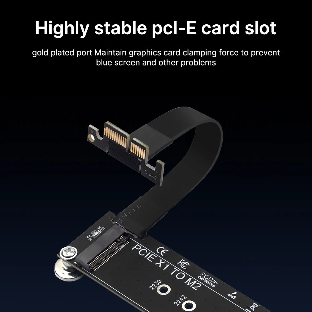 M.2 NVME SSD to PCIE X1 Adapter Card Extension Cable PCIE Converter SSD Adapter Board Support 2230/2242/2260/2280 For Desktop PC