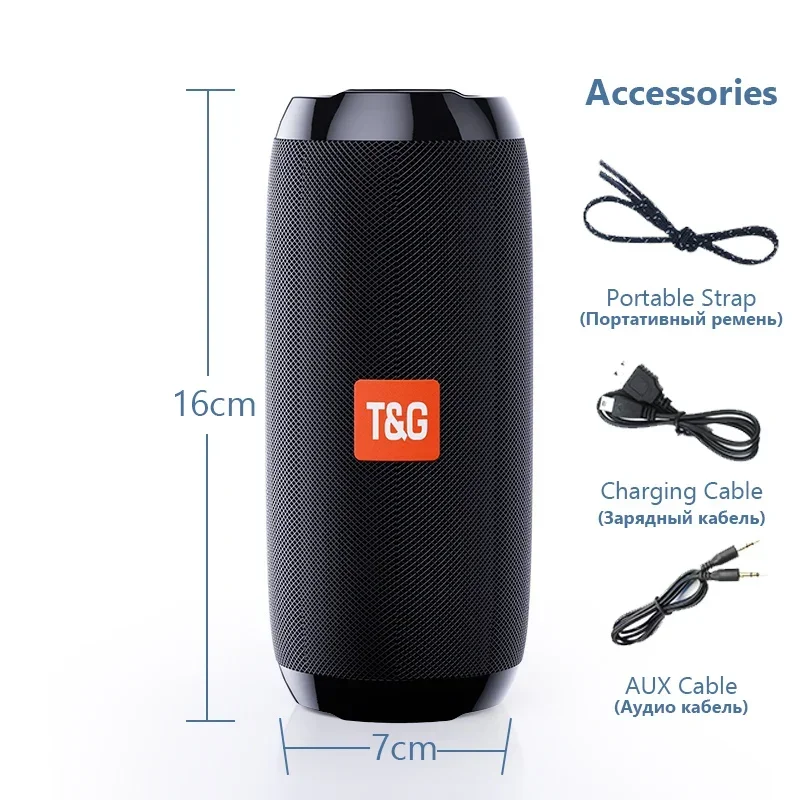 TG117 Portable Bluetooth Speaker Outdoor Wireless Woofer Free Call /FM/TF Card/USB Flash Drive Connect Mobile Phone/Tablet/TV view 5