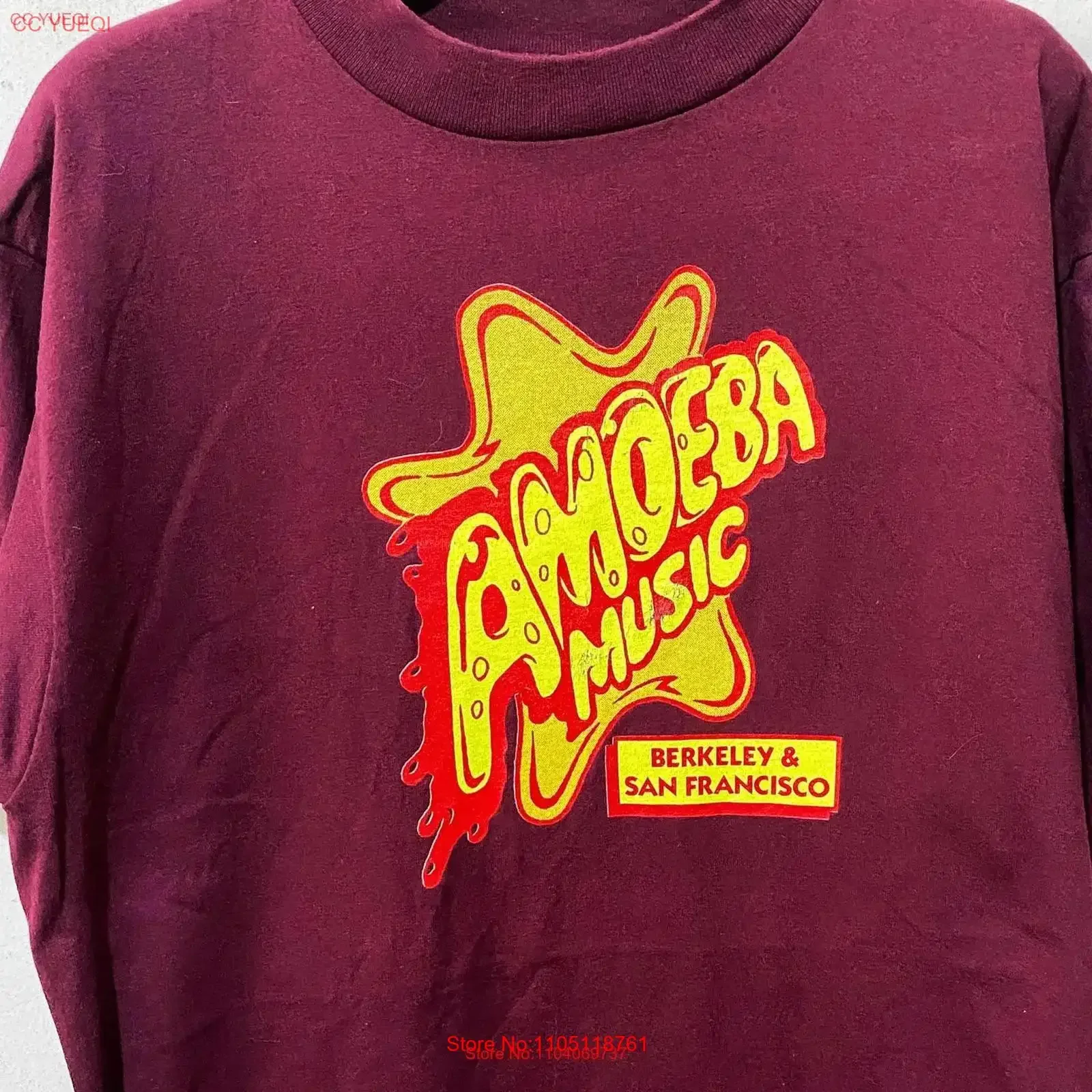 Vintage ameba música san francisco t camisa tamanho l vintage lavado moda esticada homme versátil elegante gráfico macio