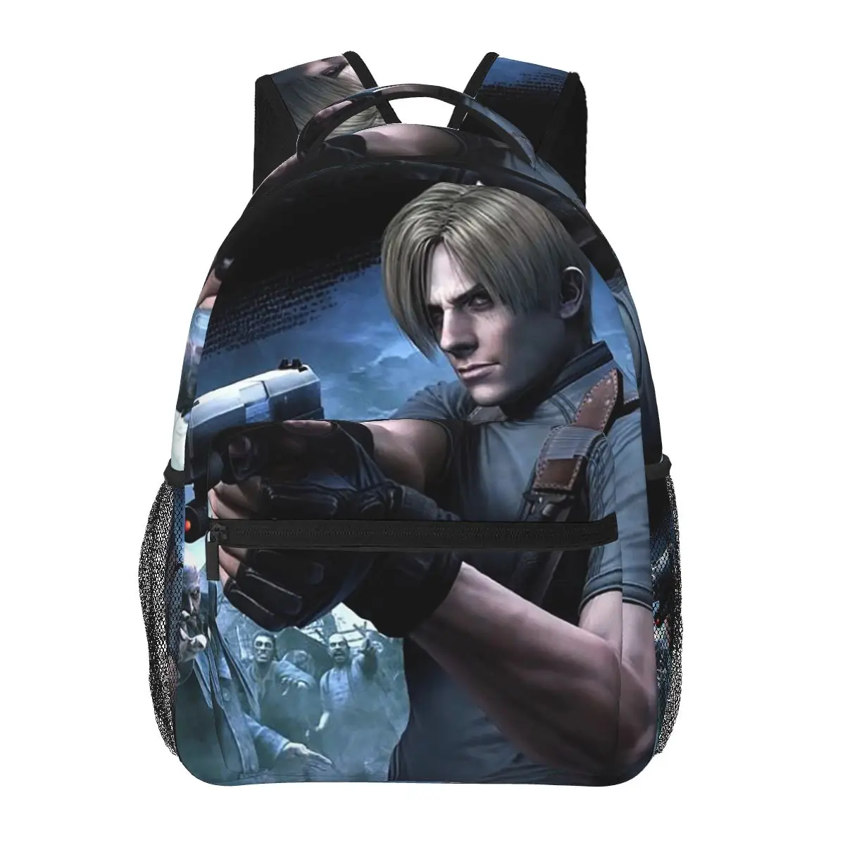 Resident Evils Leon Kennedy Game Student Backpack School Bag Hiking Travel Daypack for Men Women Fashion Bookbag Shoulder Bags
