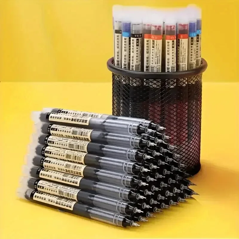 

10 шт., высококачественные гелевые ручки с черными чернилами, прямая жидкая шариковая ручка Kawaii, канцелярские принадлежности, школьные канцелярские принадлежности, письменные принадлежности