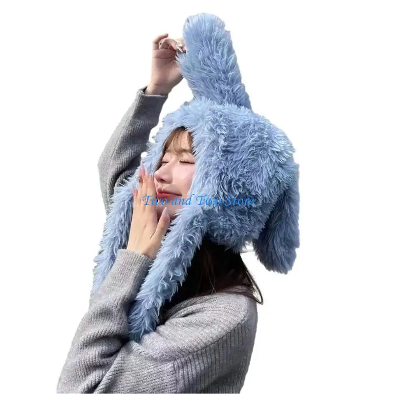 

HX6F Winter Plush Beanie for Teen Windproof Thicken Cold Weather Skiing Riding Hat