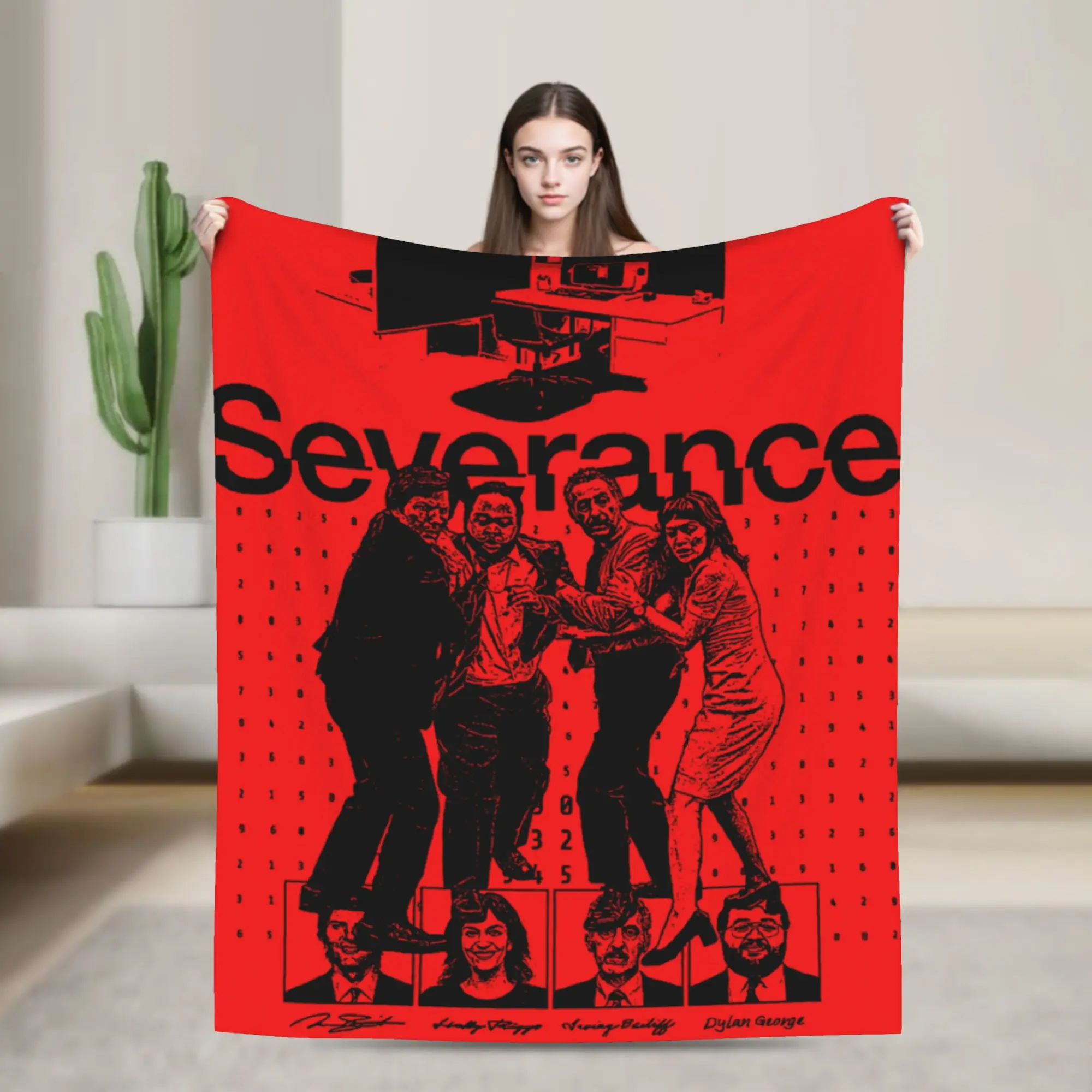 Lumon Industries Severance Tv Blankets Warm Soft Funny Plush Throw Blanket Boy Girl Couch Chair Sofa Flannel Bedspread Bed Cover