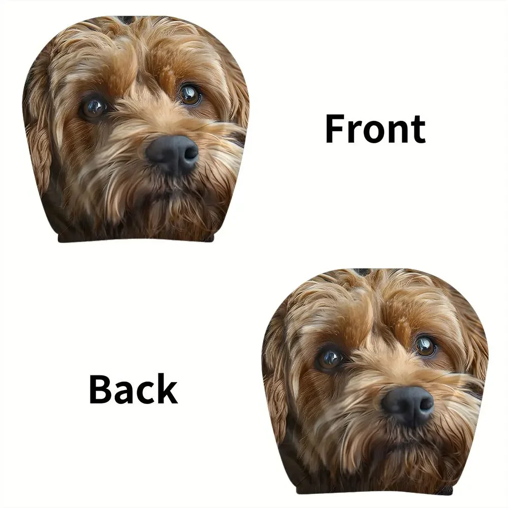 2pcs Headrest Covers Ghost 2pcs Headrest Covers Horror Two-piece car parts set, cute and soothing puppy furry car headrest