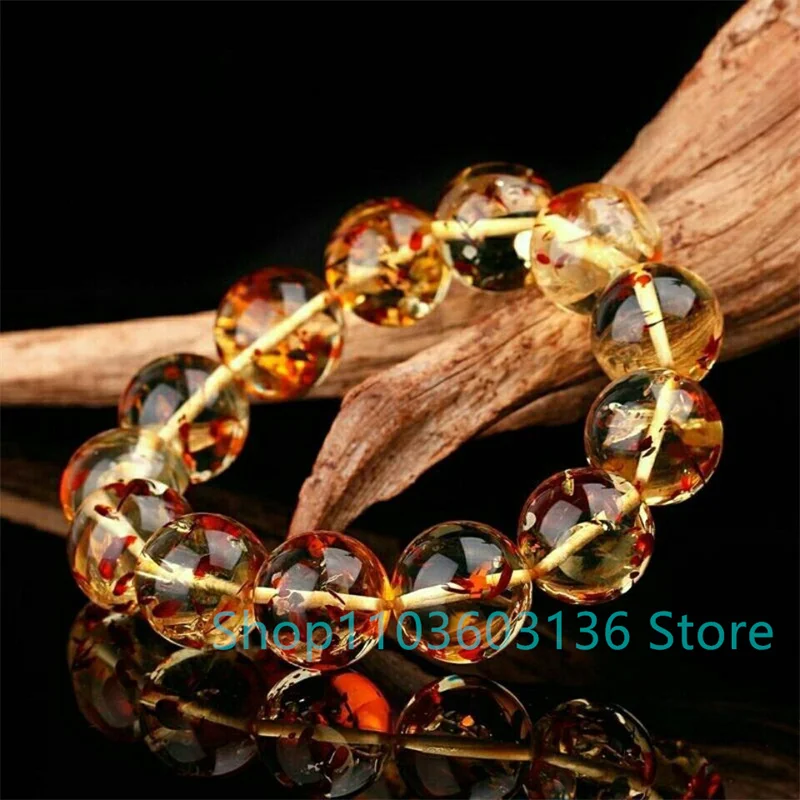 Amber Beeswax Flower-pearl Bracelet Bracelet 14mm Fashion New Men's and Women's Gifts