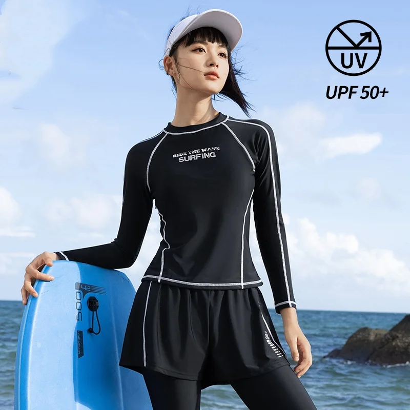 

361Women Full Body Outdoor WaterProof Surfing Beach Rash Guard Sun Protection Long Sleeve Quick-Dry Yoga Running Push UpSwimWear