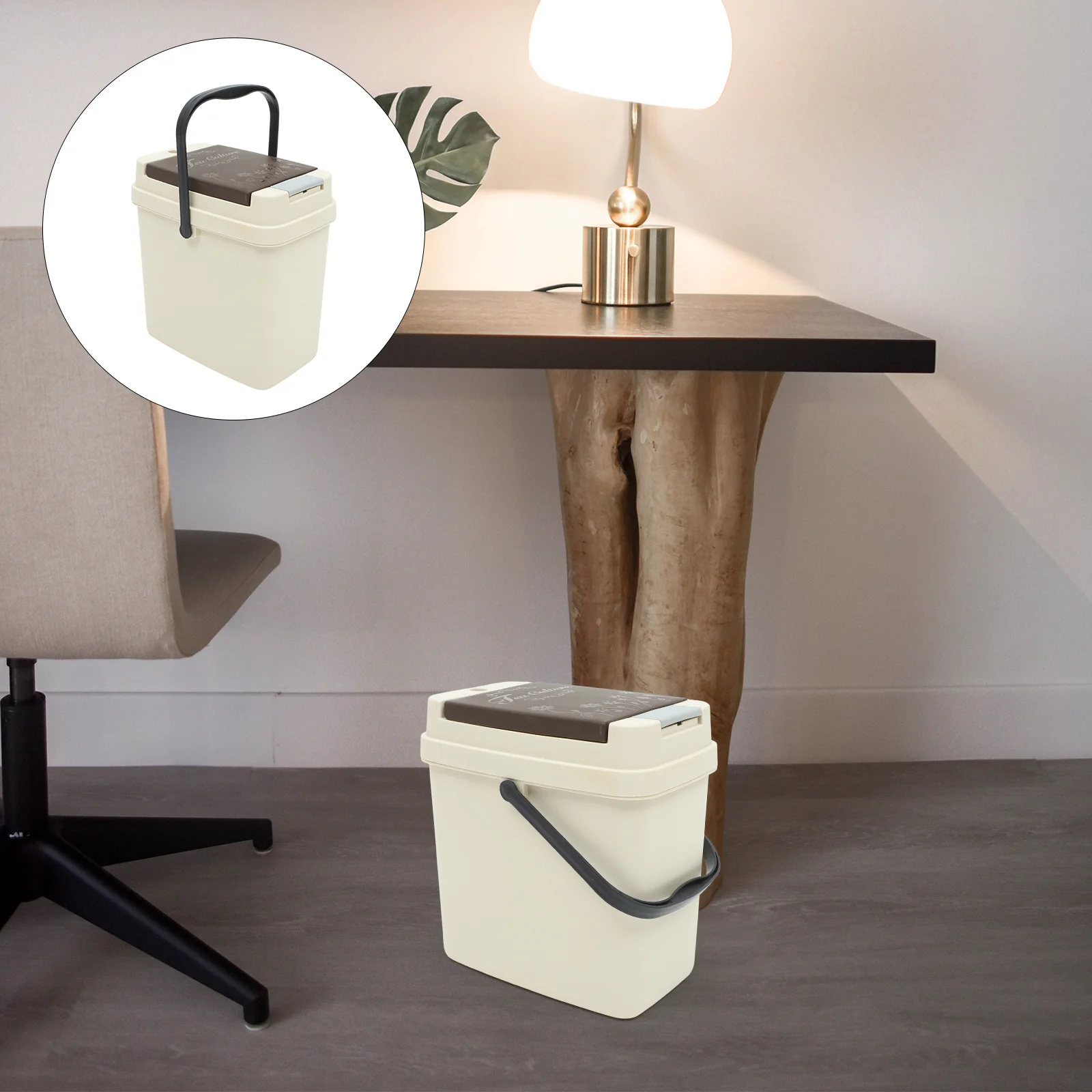 Seau à thé en filet filtrant, corbeille à déchets ouverte de grande capacité à un bouton pour cuisine, maison, bureau, armoire sous évier