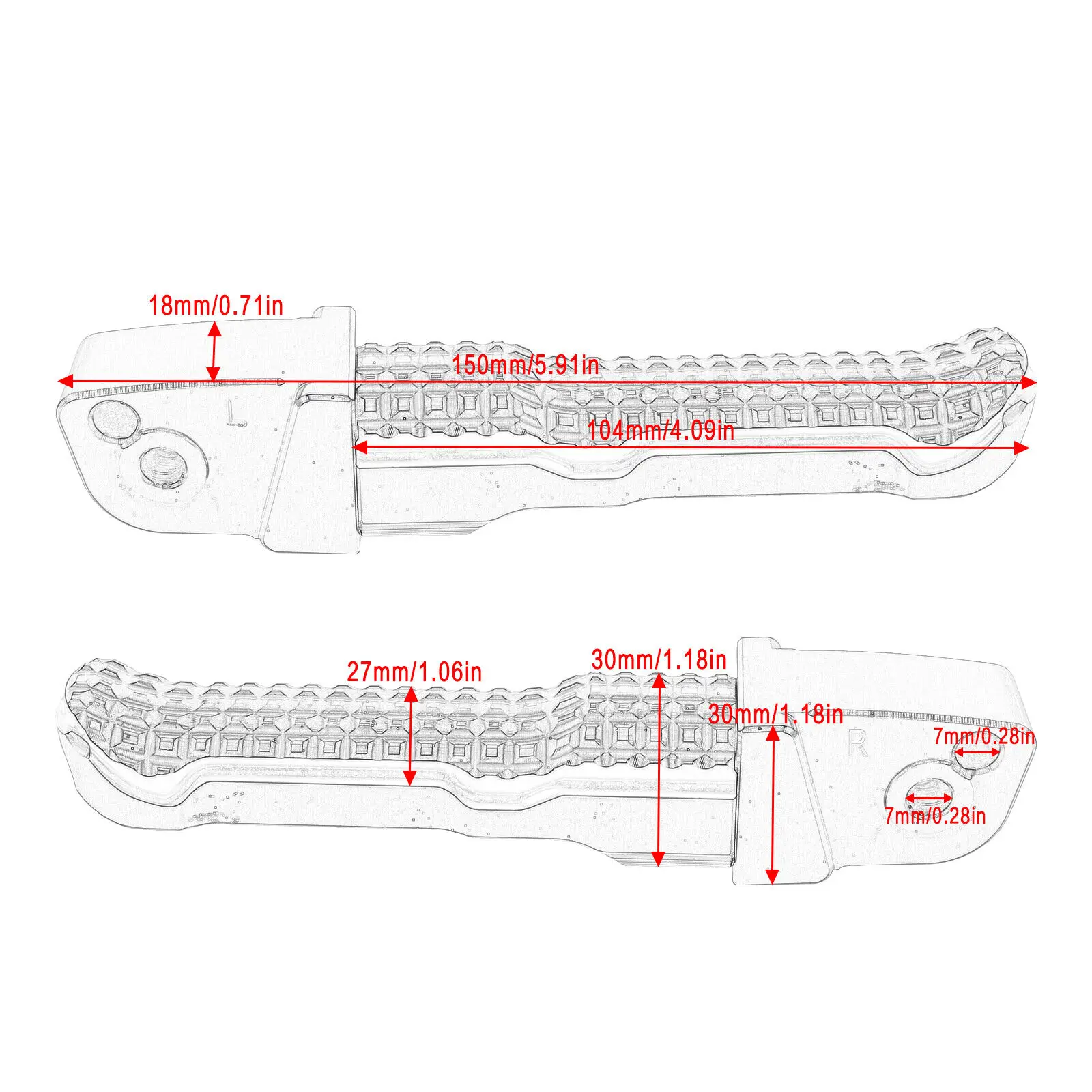 1 Pair Aluminum Rear Footrest For Honda Forza NSS125 NSS300 NSS350 ADV350 Passenger Foot Pedals Motorcycle footpegs