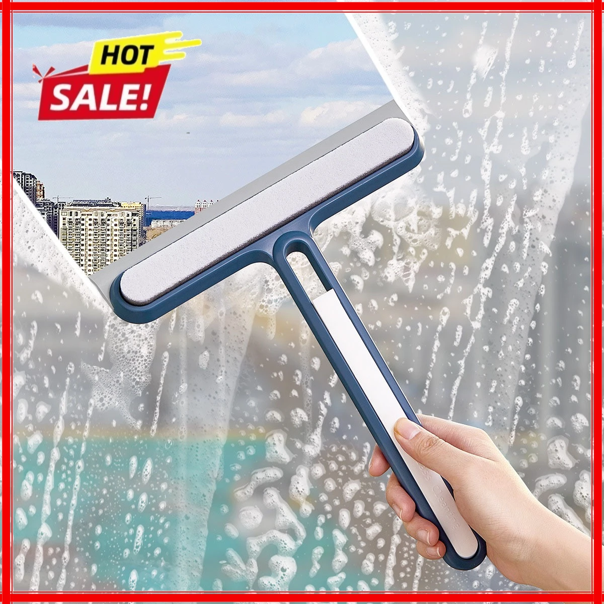 Silicone Water Wiper Plate Glass Cleaner Scraper Car Windshield Cleaning Squeegee For Car Windshield Window Bathroom Kitchen