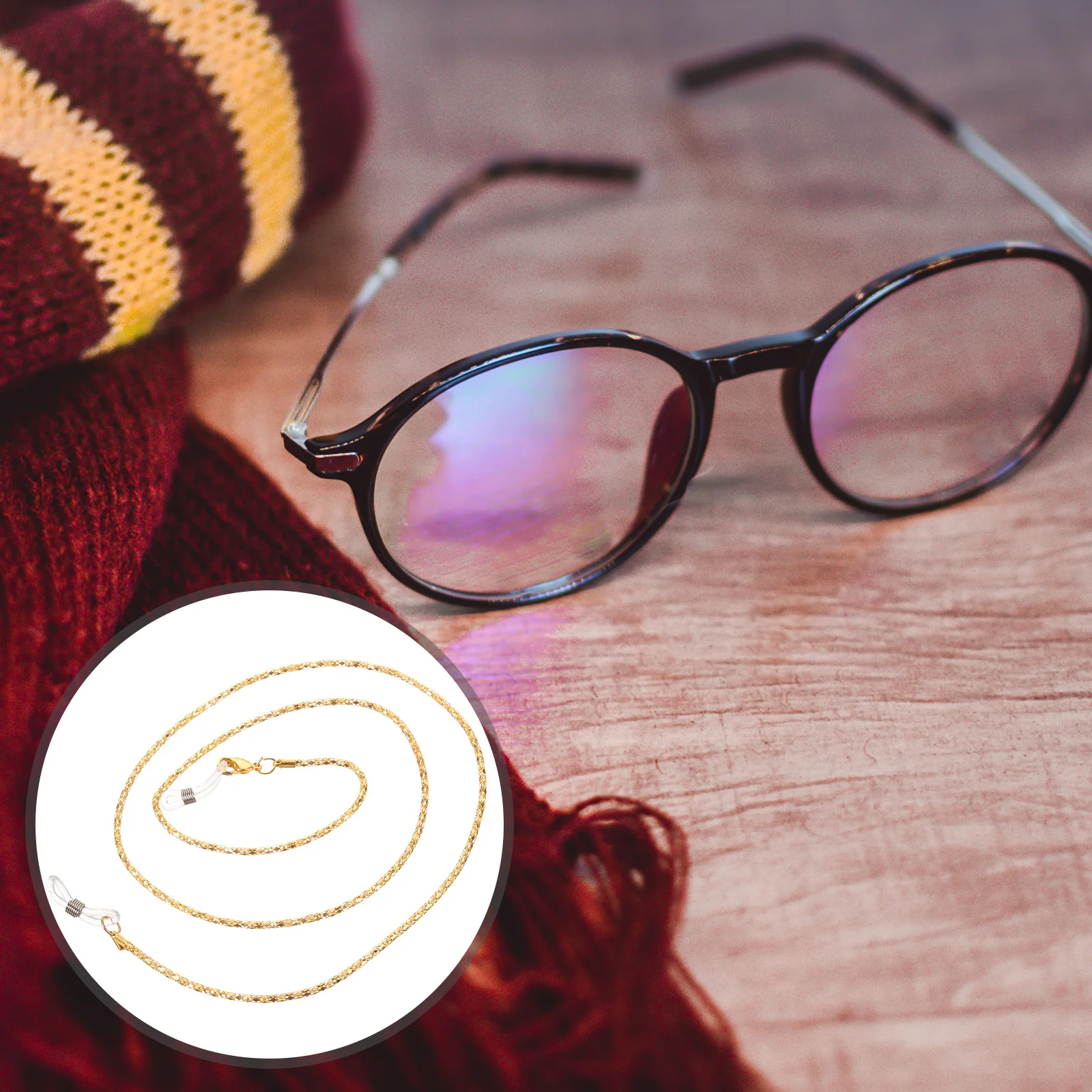 

Spectacles Chain Eyeglasses Cord Sunglasses Rope Personalized Neck Cord Alloy Chain - BZ1307(Golden)
