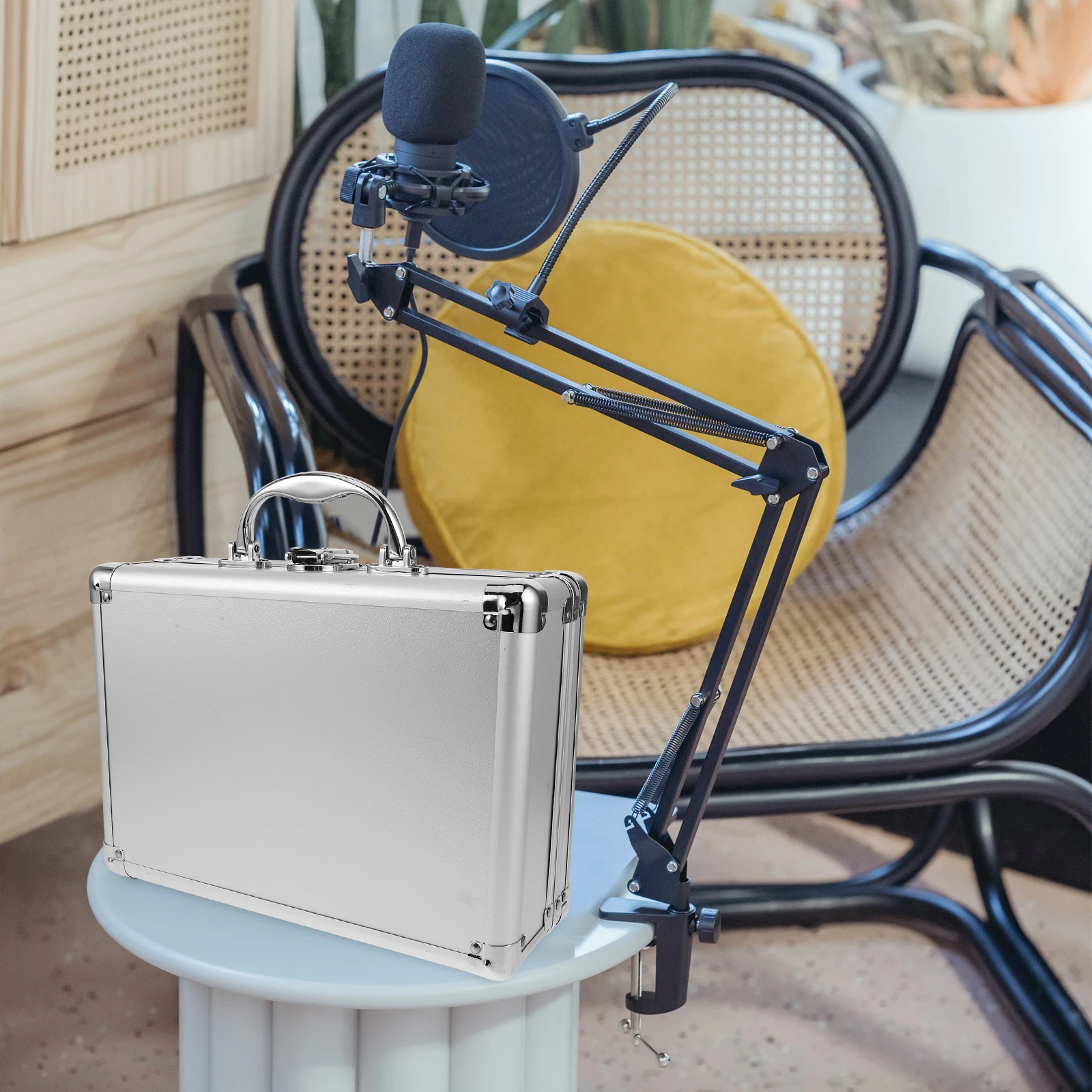 

Multifunctional Storage Box Hard Shell Mic Case Aluminium Cases Aluminum Track Toolbox Alloy Travel Key Lockbox