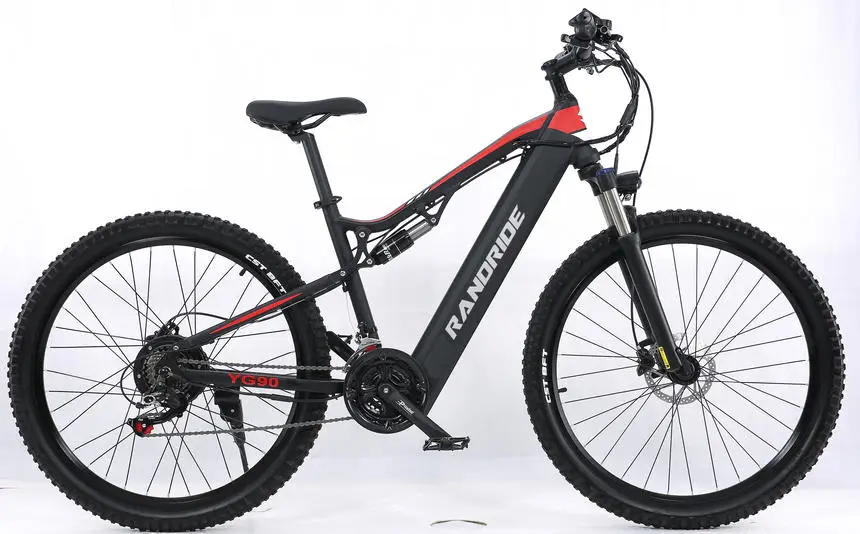RANDRIDE YG90 Electric bike 1000W 48V17AH Hydraulic Brake E-bike with Full Suspension 50km/h 27.5/29 inch tire Electric Bicycle