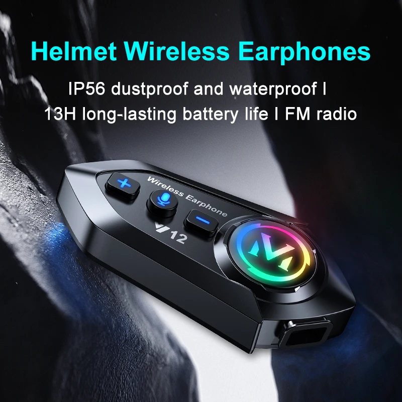 

Motorcycle Bluetooth Helmet Headset with AI Voice Control Waterproof Smart Noise Reduction 160H Extended Battery Life RGB Light