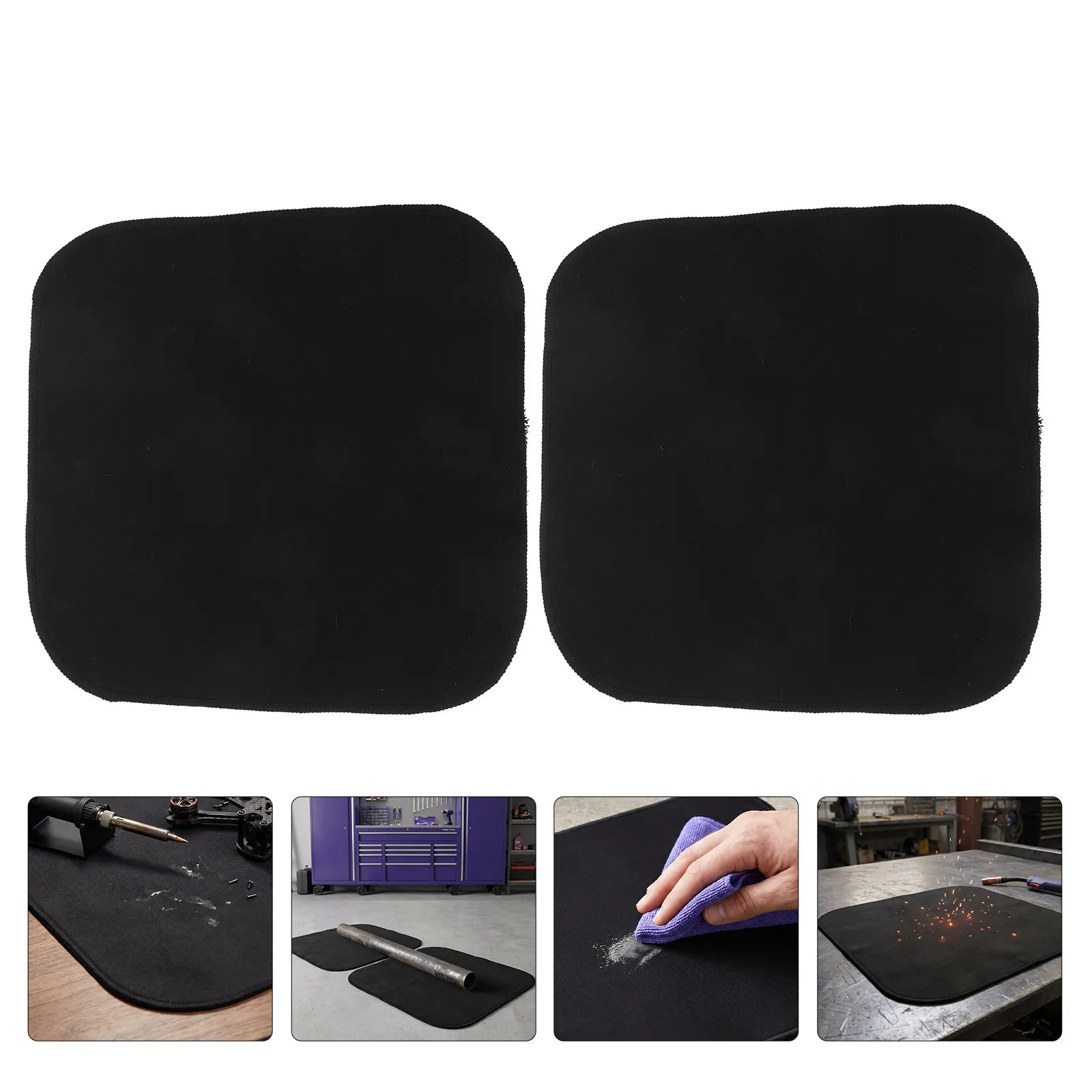 2Pcs Fire Resistant Welding Blanket Carbon Felt Heat Insulation Pad 20x20 Cuttable Heat Shield Mat for Grill Stove Brazing