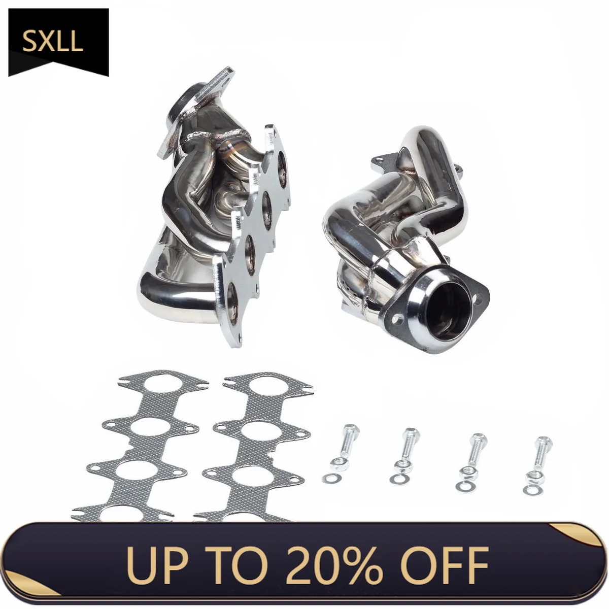

SXLL F150 04-10 5.4l V8 Stainless Steel Exhaust Manifold Short Header Performance EH28577 New Exhaust Pipe Stainless Steel