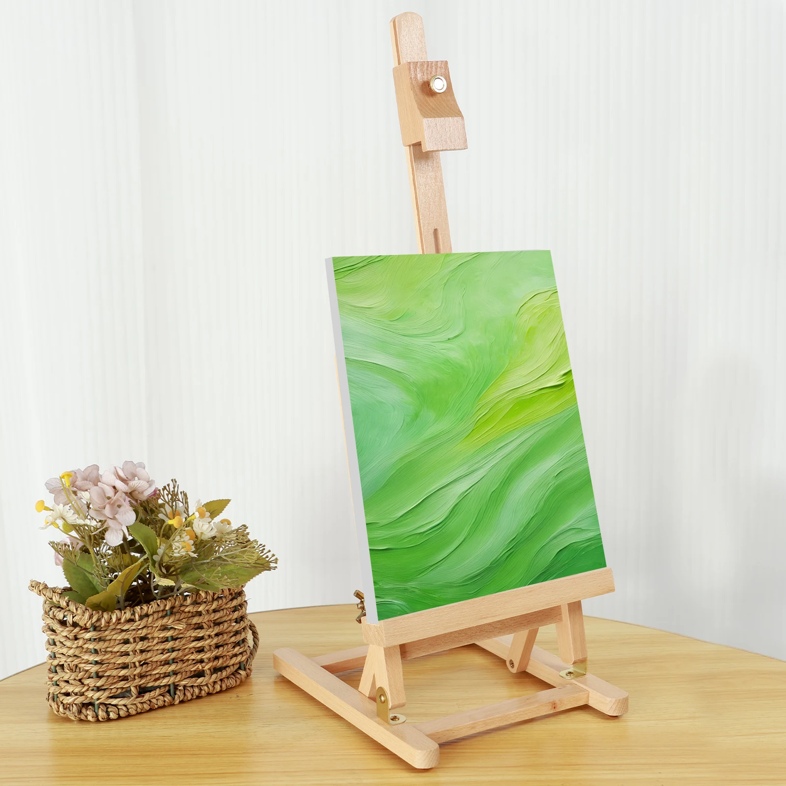 Desktop Art Easel Foldable Tabletop Easel Stand Height and Angle Adjustable Wooden Small Easel for Classroom Outdoor Sketching