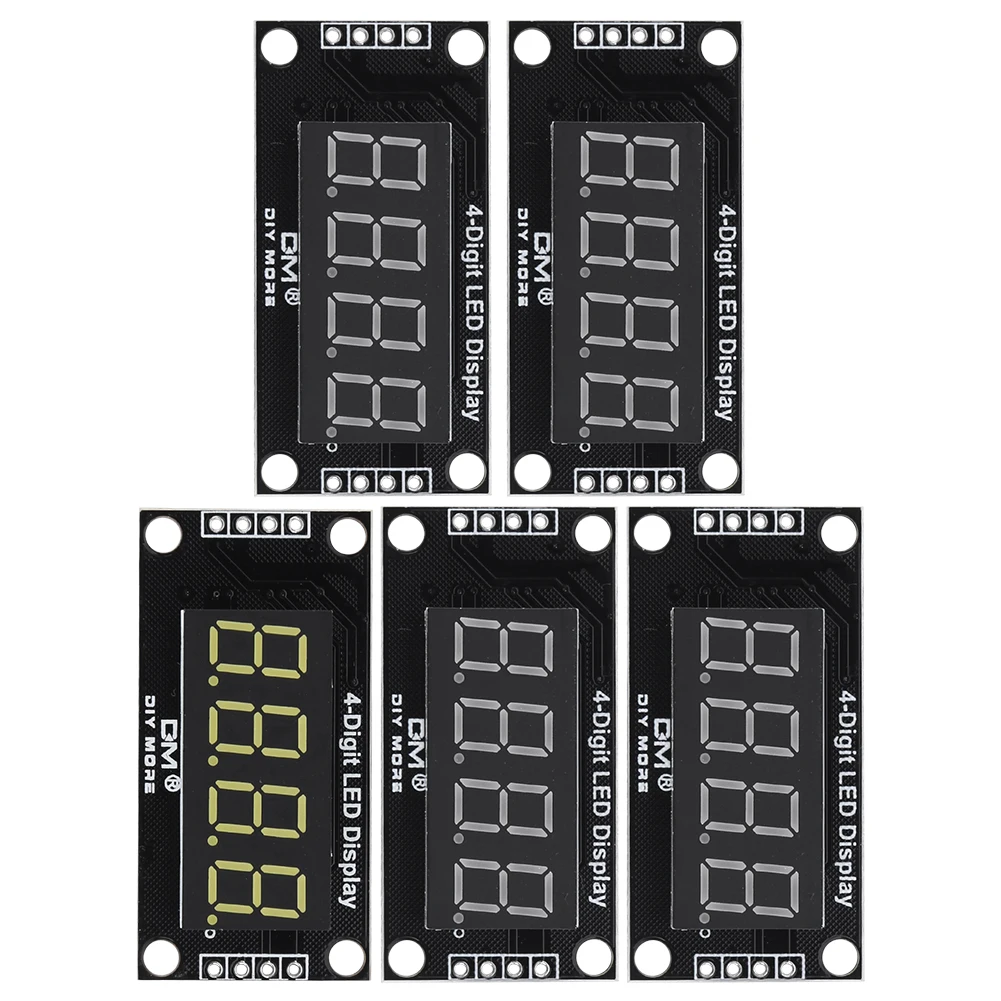 Time Indicator Tube 7 Segment TM1637 LED Display Module 4 Digit Glow Tube Clock Red Green Blue Yellow White Digital LED Module