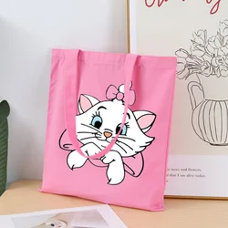 Disney Gli Aristogatti Marie Cat Borse di tela Borsa a tracolla carina di grande capacità Borsa a tracolla da donna Borse per la spesa riutilizzabili per bambini