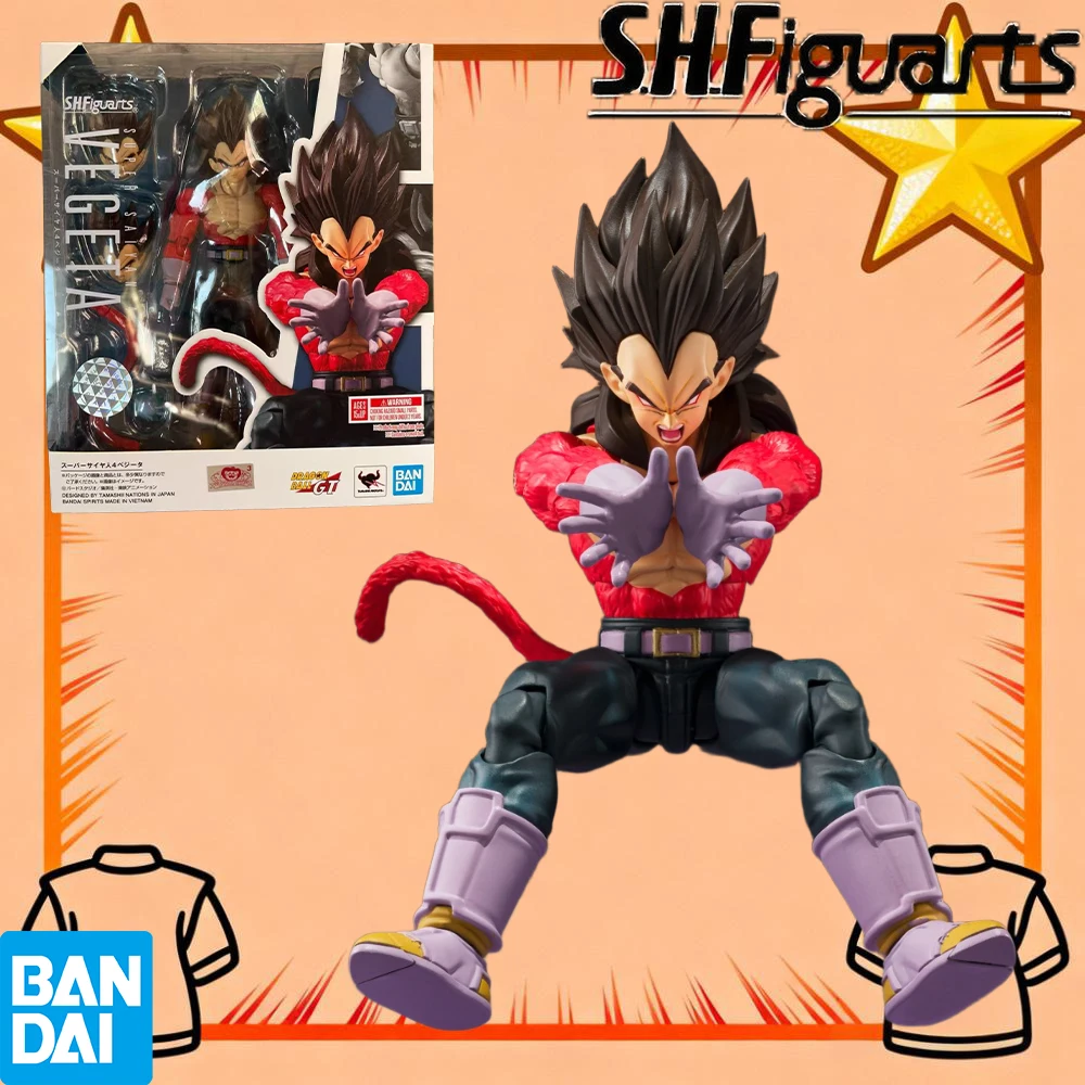 100% أصيلة في المخزون بانداي S.H.Figuarts لعبة دراغون بول سوبر سايان 4 فيغيتا و غوكو عمل الشكل جمع لعبة مجسمة #3