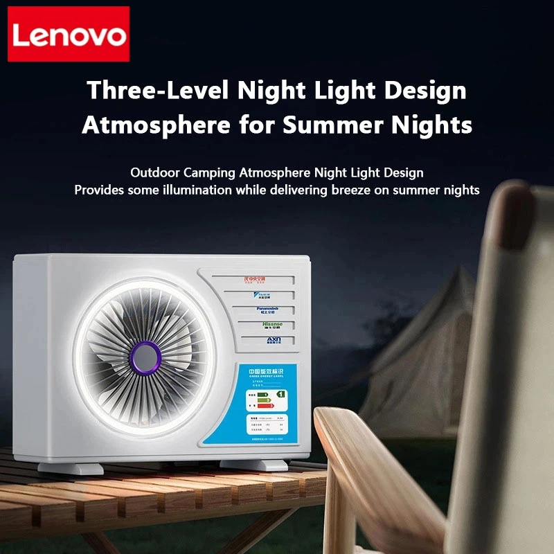Lenovo Air-conditional Rechargeable Table Fan Portable Small Fan For Student Dormitory Computer Summer Gadget Home Desk Office