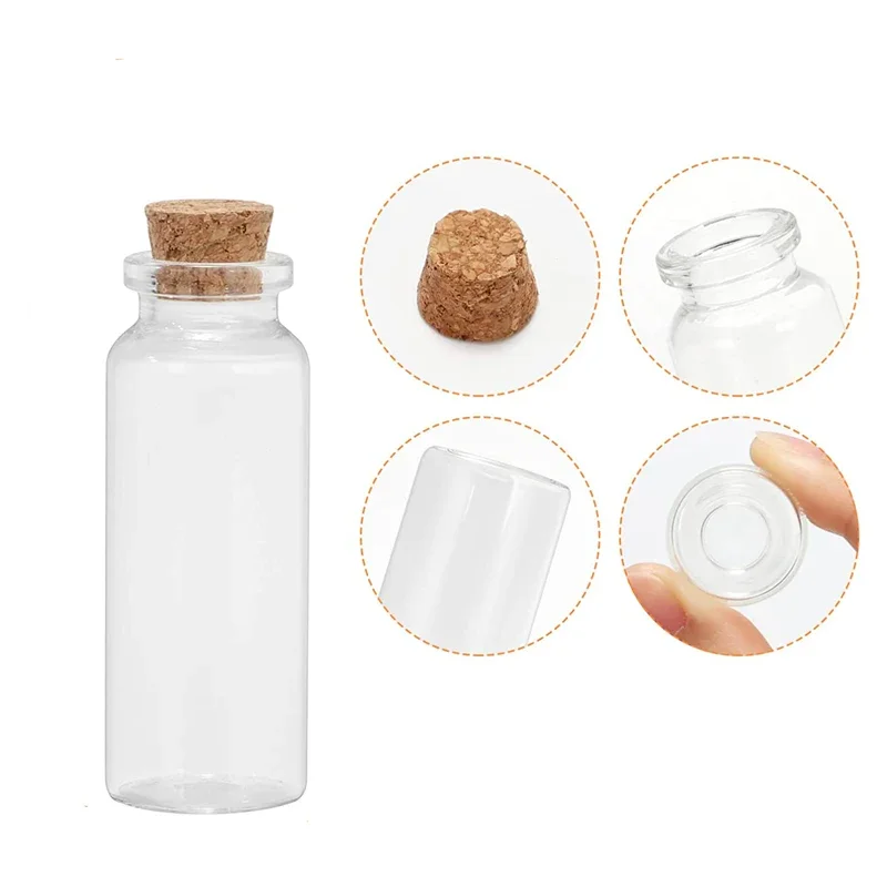 10PCS 5-30ML Mini Glass Bottles with Cork Gravel Bottle Set Gadgets Potion Vials Bottle Message Bottles For Wedding Favors Decor