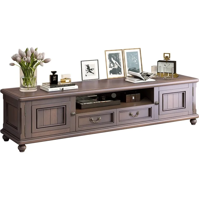 

Walnut mini small apartment living room bedroom light luxury American TV cabinet small