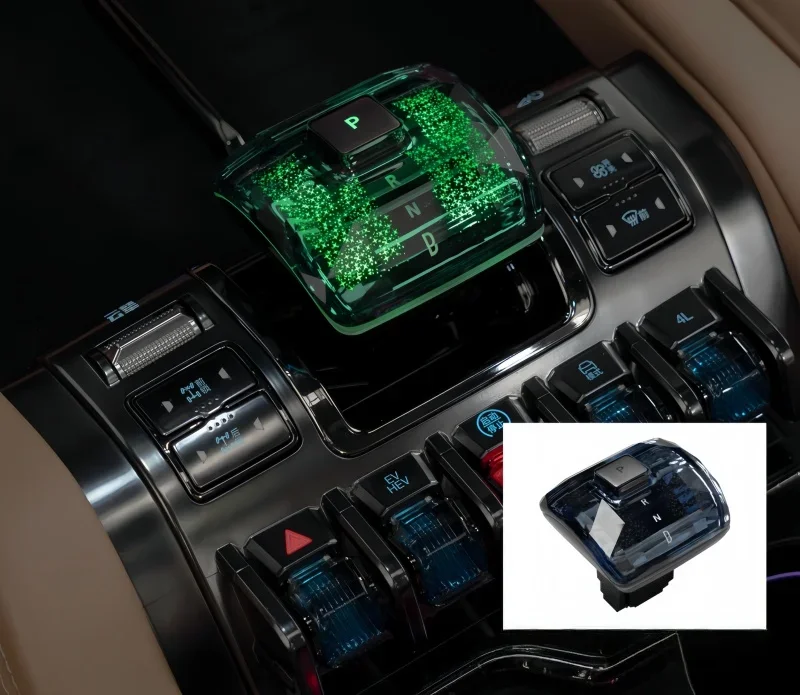 سيارة التحكم المركزي كريستال ذراع السرعة صالح ل BYD ليوبارد 8 2024 2025 تعديل السيارات مضيئة ذراع السرعة رئيس اكسسوارات السيارات