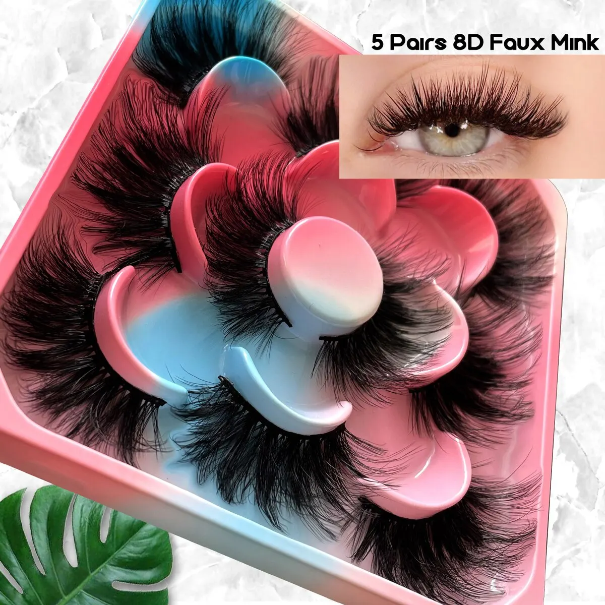 5D Mink Eyelashes Makeup Eyelashes 3D Mink Lashes Fluffy Soft Wispy Volume Thick Long Mink False Eyelashes