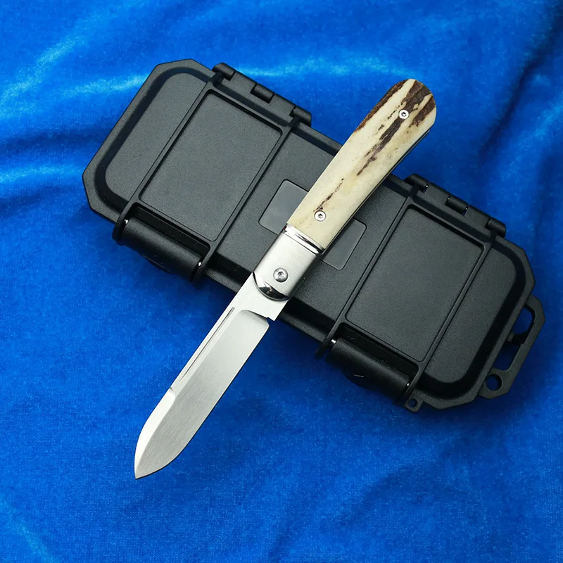 LEMIFSHE deer antler stalk steel handle m390 blade folding knife pocket survival EDC tool camping hunting outdoor knife