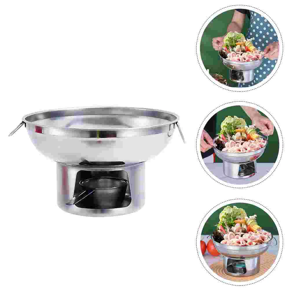 Alcohol Stove Portable Pot Cooking Chaffing Dishes Kitchen Small Hot for Camping Stainless Steel Furnace Little