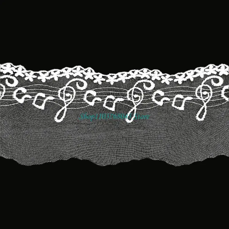 R53F Scalloped Flower-Pattern Lace TRIM Fabric Border for Decorative Sewing Craft, Curtain Trim, and Tablecloth Embellishment