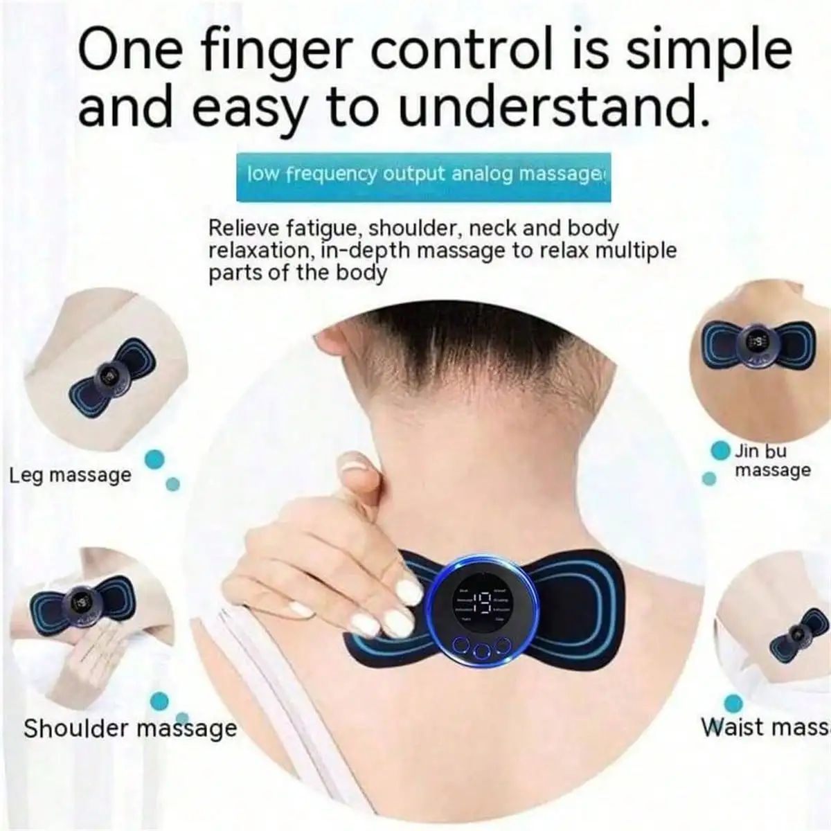 Nekmassager LCD-scherm EMS Elektrische cervicale massagepatch Laagfrequente puls Spierstimulatie Pad voor ontspanning