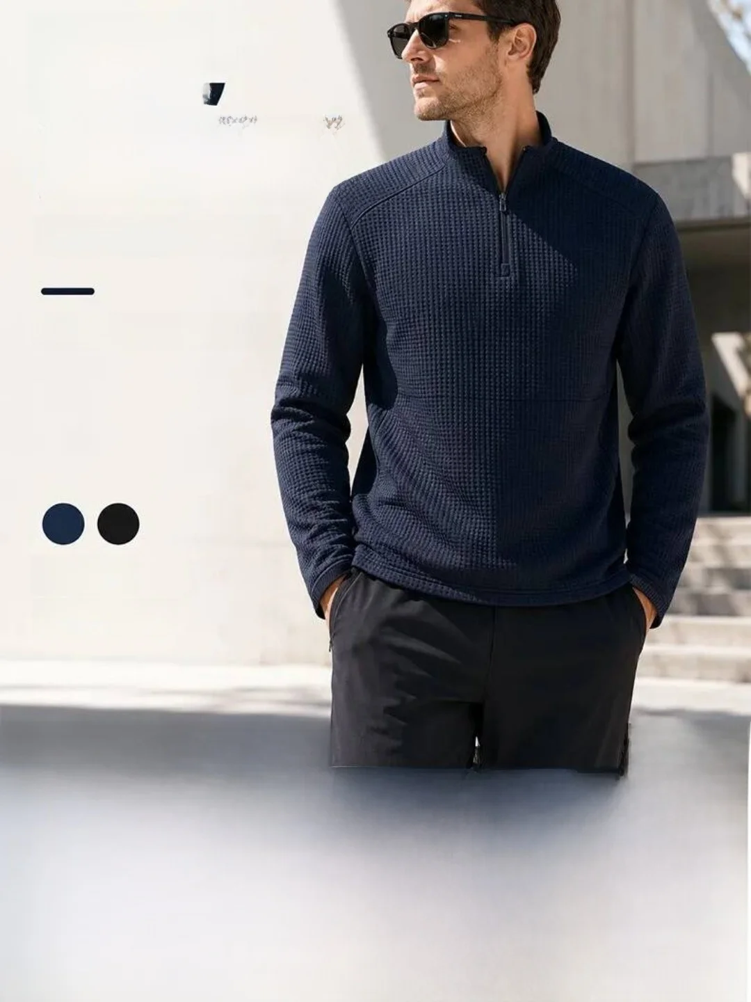 Functionality Meets Style: Unisex Outdoor Thermal Loose-Fit Hoodie with Half Zip Air Layer Texture Fabric for Dynamic Warmth