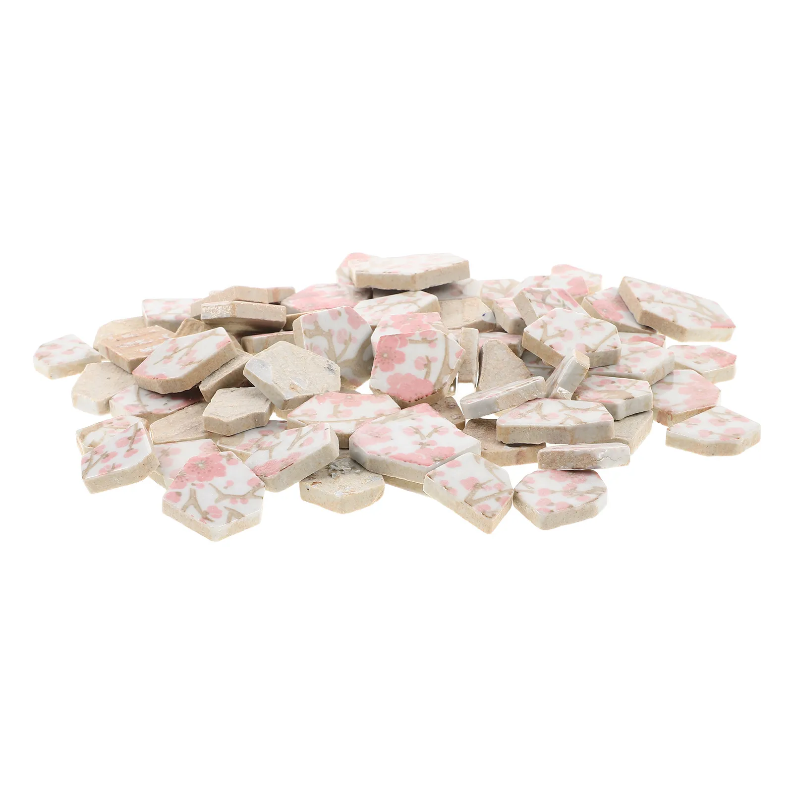 1 Bag Irregular Mosaic Tiles Floral Pattern Broken Porcelain Ceramic Tiles for Kitchen Backsplash Flower Pots Pool Stepping