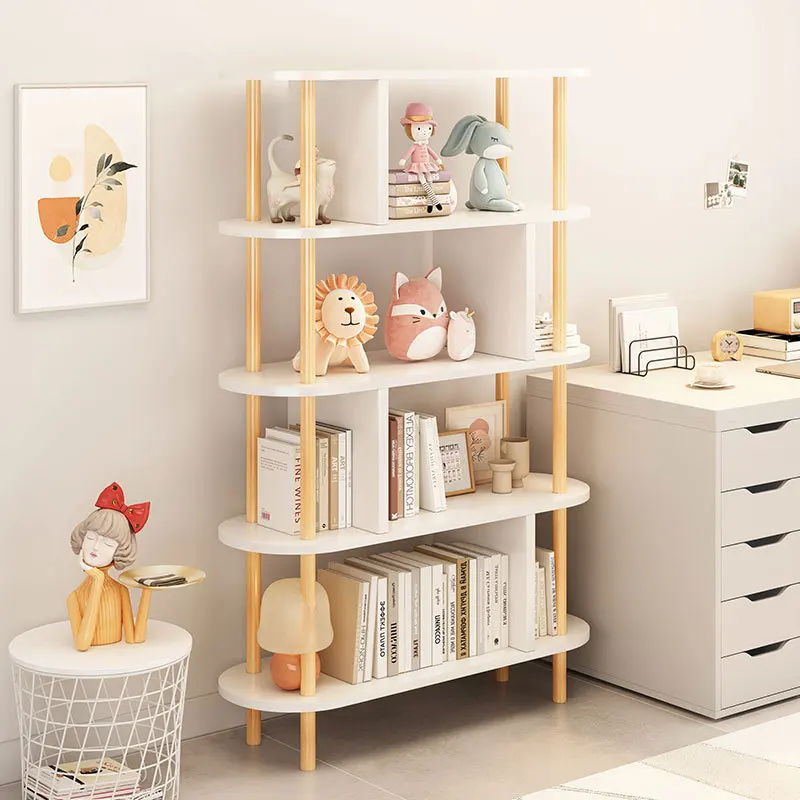 Solid wood legs floor rack household multi-layer storage display rack small storage bookcase
