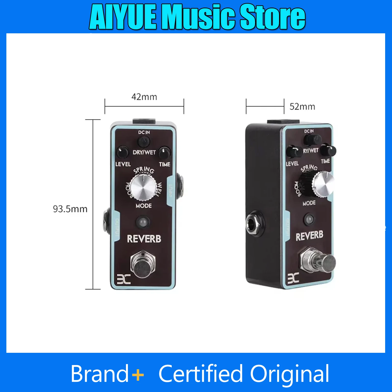 

Педаль реверберации ENO для гитары: пружинный/глубокий ревербератор (WET/Hall/DRY), регулируемые 3 режима реверберации, аксессуары для электрогитары