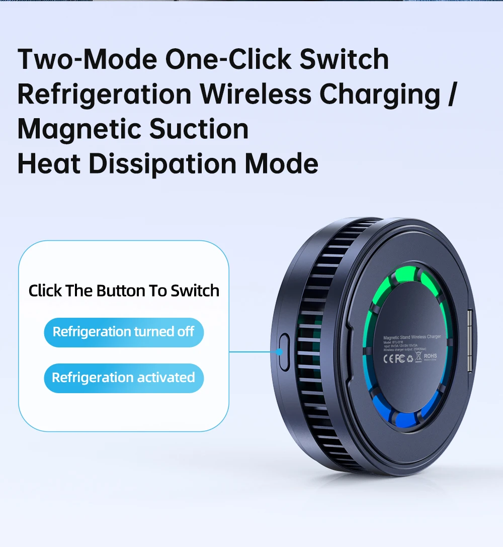 QI2 Magnetic Stand Refrigeration Wireless Charger 25W Fast Charging Ice Cooling MacSafe Car Phone Holder Bracket For Phone