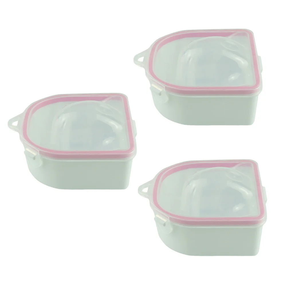 3 pezzi Nail Art Soak Ciotola Vassoio per la cura del manicure Rimozione dello smalto Ammorbidire le cuticole Punte acriliche Rimozione Uso del salone di casa Ciotola per la cura delle unghie