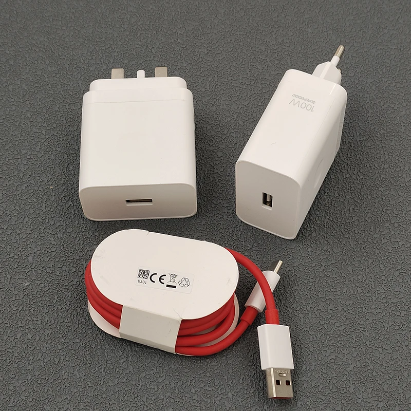 

100 Вт для Oneplus Supervooc, быстрое зарядное устройство, адаптер питания USB A, ЕС, Великобритания, кабель типа C для One Plus 1+ 15 14 13 12R 11R 10 Pro Ace 3V 5