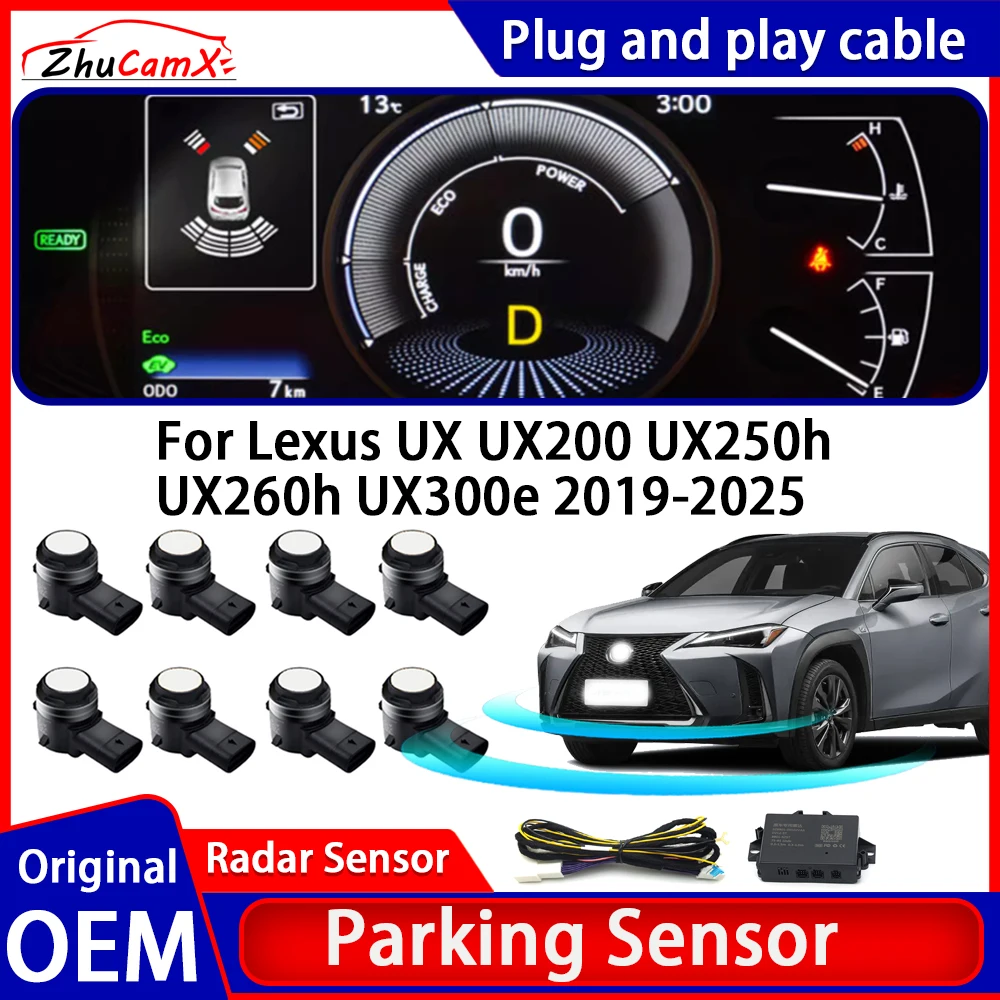 ZhuCamX OEM Car Parking Sensor Kit Buzzer Alarm Reverse Radar Detector System For Lexus UX UX200 UX250h UX260h UX300e 2019~2025