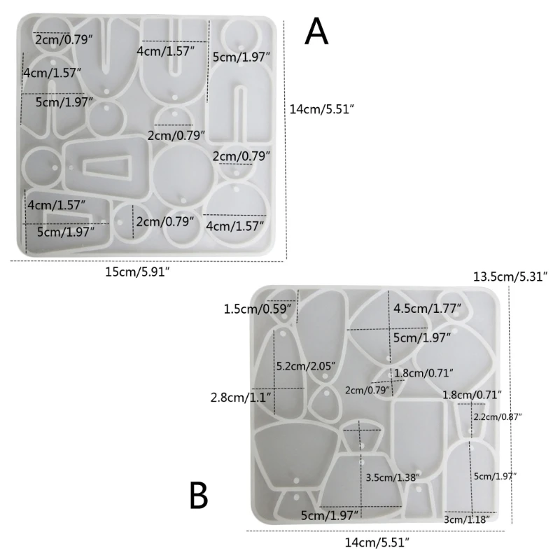 DIY Brincos Irregulares Geométricos Moldes De Silicone com Buraco Brincos Pendurado Pingente Decorativo Encantos Ornamento Epoxy Resin Mould