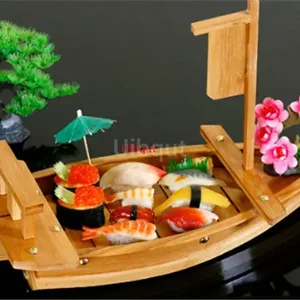 Artesanal japonês Sushi Barcos, Ferramenta Seafood, Loja Modelo De Madeira, Artesanal De Madeira, Navio Simples, Sashimi Assorted Pratos Frio, Talheres Bar 8 principais vendas barco de sushi madeira - №2