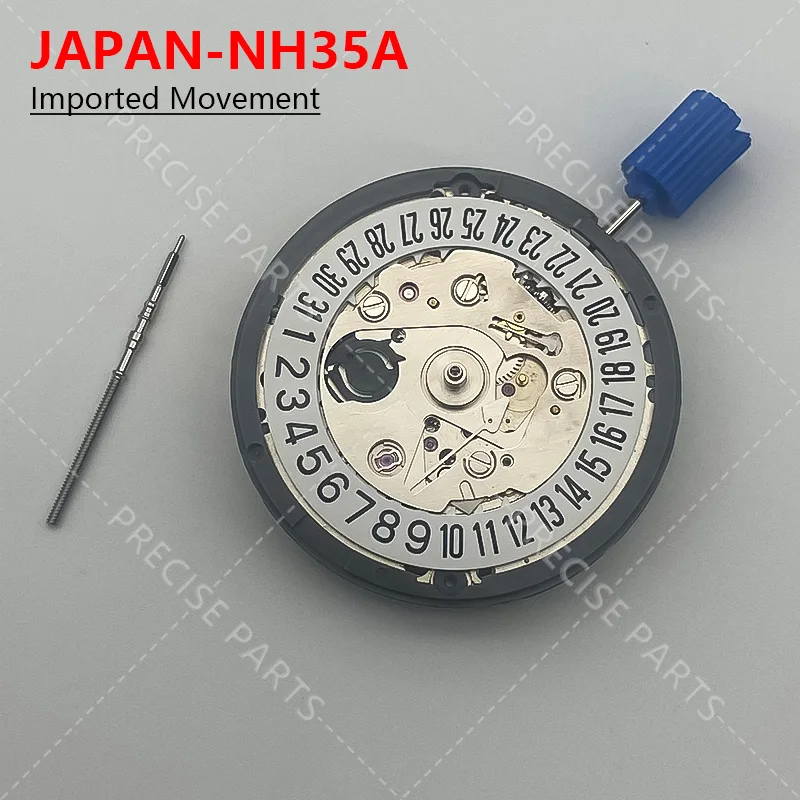 NH35A White 6 o'clock Date Automatic Watch Movement Replaced With Japanese High-Precision Mechanical NH35 Movement